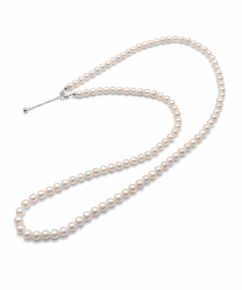 Long Freshwater Pearl Sweater Necklace | 4–5mm AAAA Round | 60cm Opera Length
