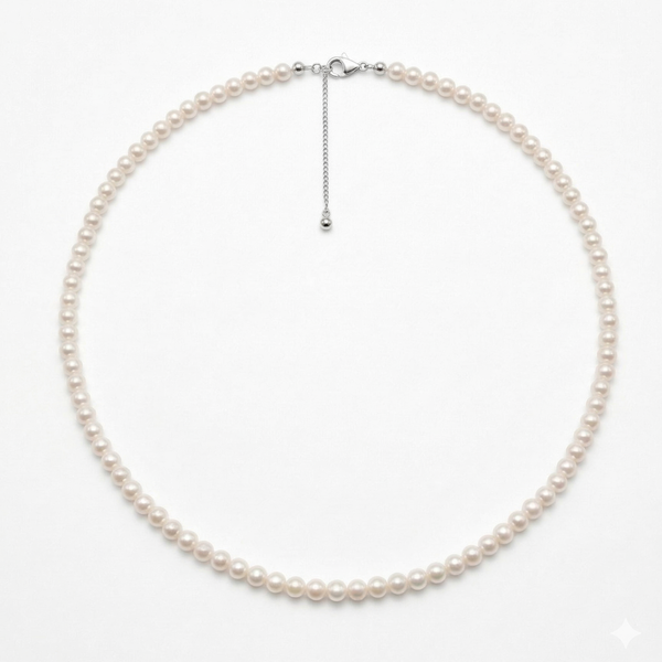 Dainty Freshwater Pearl Necklace | 4-4.5mm AAAA Seed Pearls | Adjustable Length