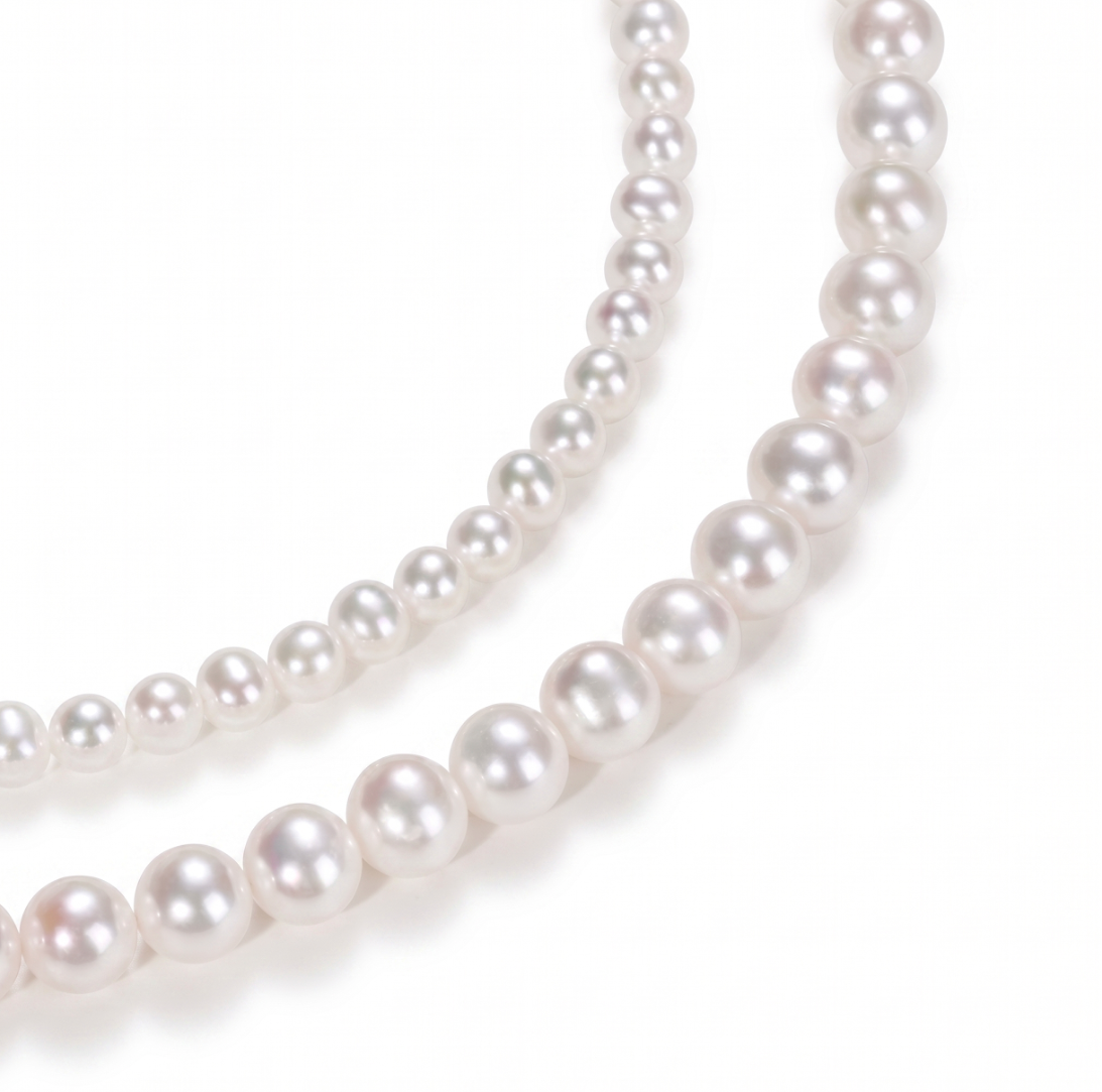 Double-layer freshwater pearl bracelet — close-up pearl texture