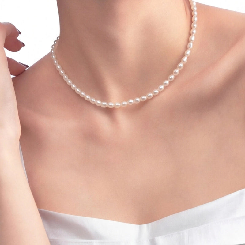 Unique Drop-shaped Pearl Necklace | 5-5.5mm AAAA | Adjustable Princess Length detail