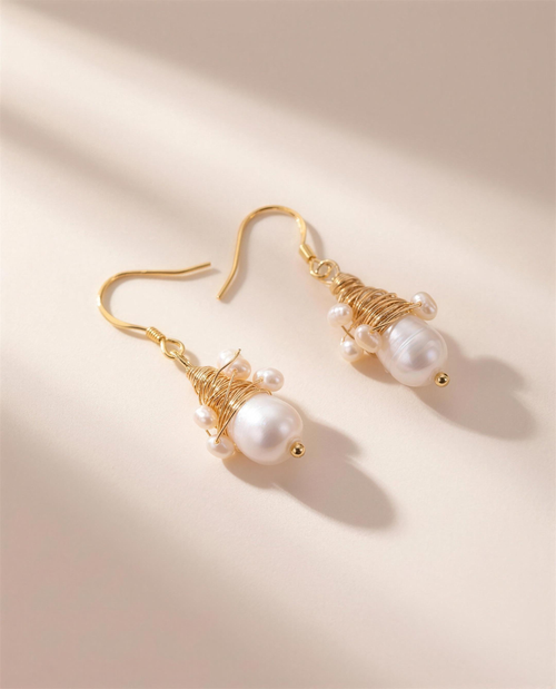 Play of Light Wrapped Pearl Drops