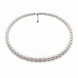 5.5–6mm AAAA rice-shaped freshwater pearl necklace with OT clasp — full view