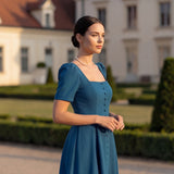 Princess-length pearl necklace — front view