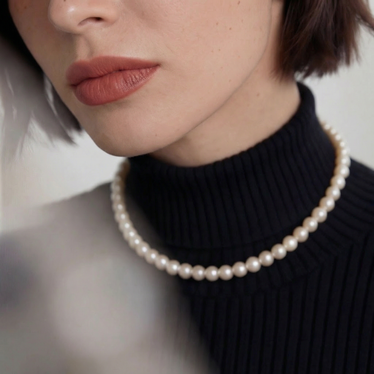 Freshwater Pearl Necklace with Flower Clasp | 7-8mm AAA Pearls