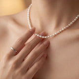AAAA freshwater drop pearl necklace — adjustable 40–45cm length detail