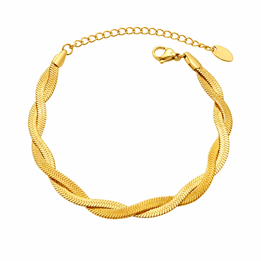 Dewpoint Layered Drop Necklace, 18k Gold Plated Steel