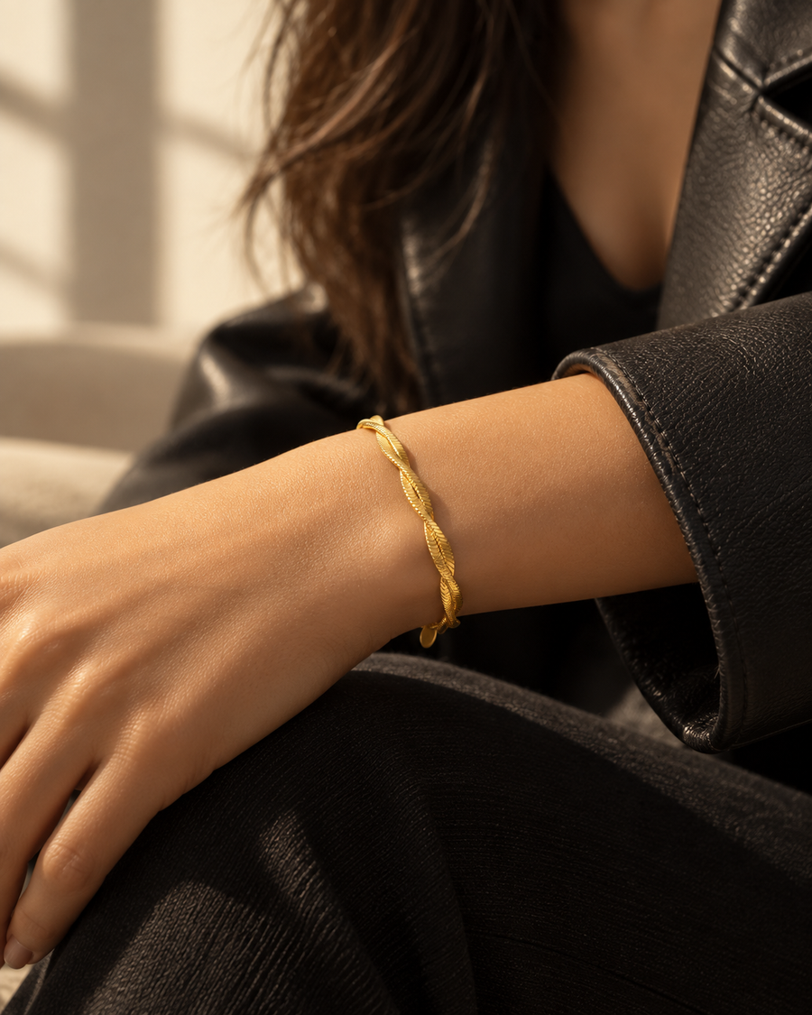 Dewpoint Layered Drop Necklace, 18k Gold Plated Steel