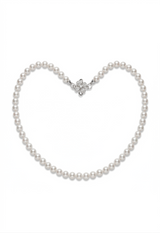 7–7.5mm AAAA round freshwater pearl necklace with flower clasp — full view