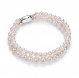 Double-layer 4.5-7.5mm white pearl bracelet — alternate view