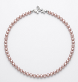 Natural lavender freshwater pearl necklace, 7–7.5mm AAAA round pearls — full view