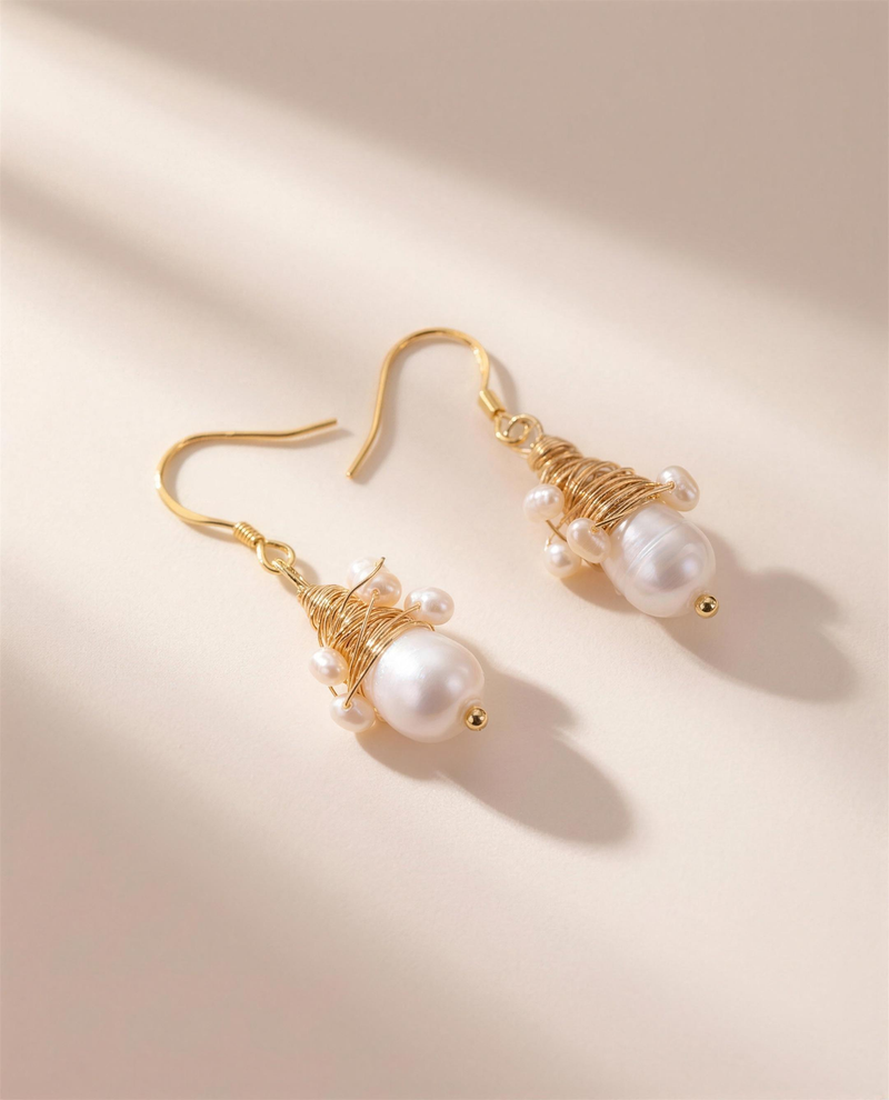 Play of Light Wrapped Pearl Drops
