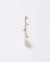Gold Vine Pearl Drops freshwater pearl earring on a clean white background