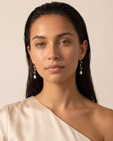 Gold Vine Pearl Drops freshwater pearl earring front view, both earrings