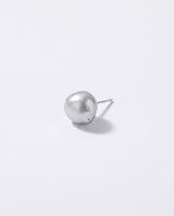 Grey Baroque Pearl Studs freshwater pearl earring on a clean white background