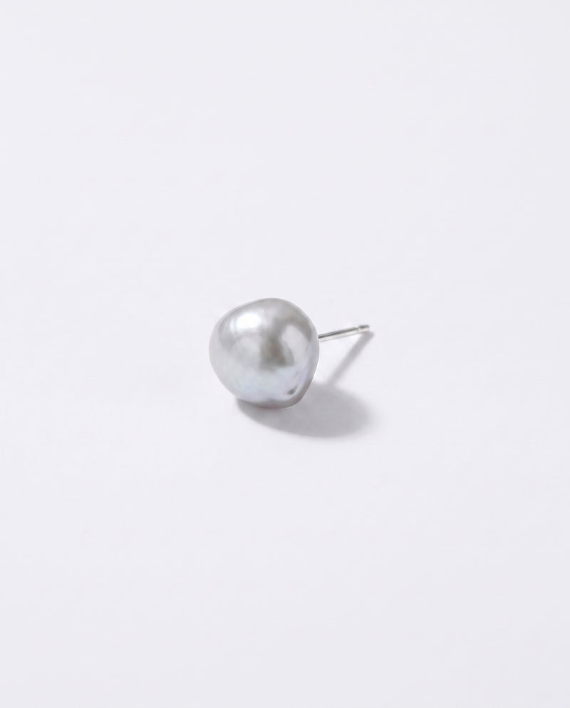 Grey Baroque Pearl Studs