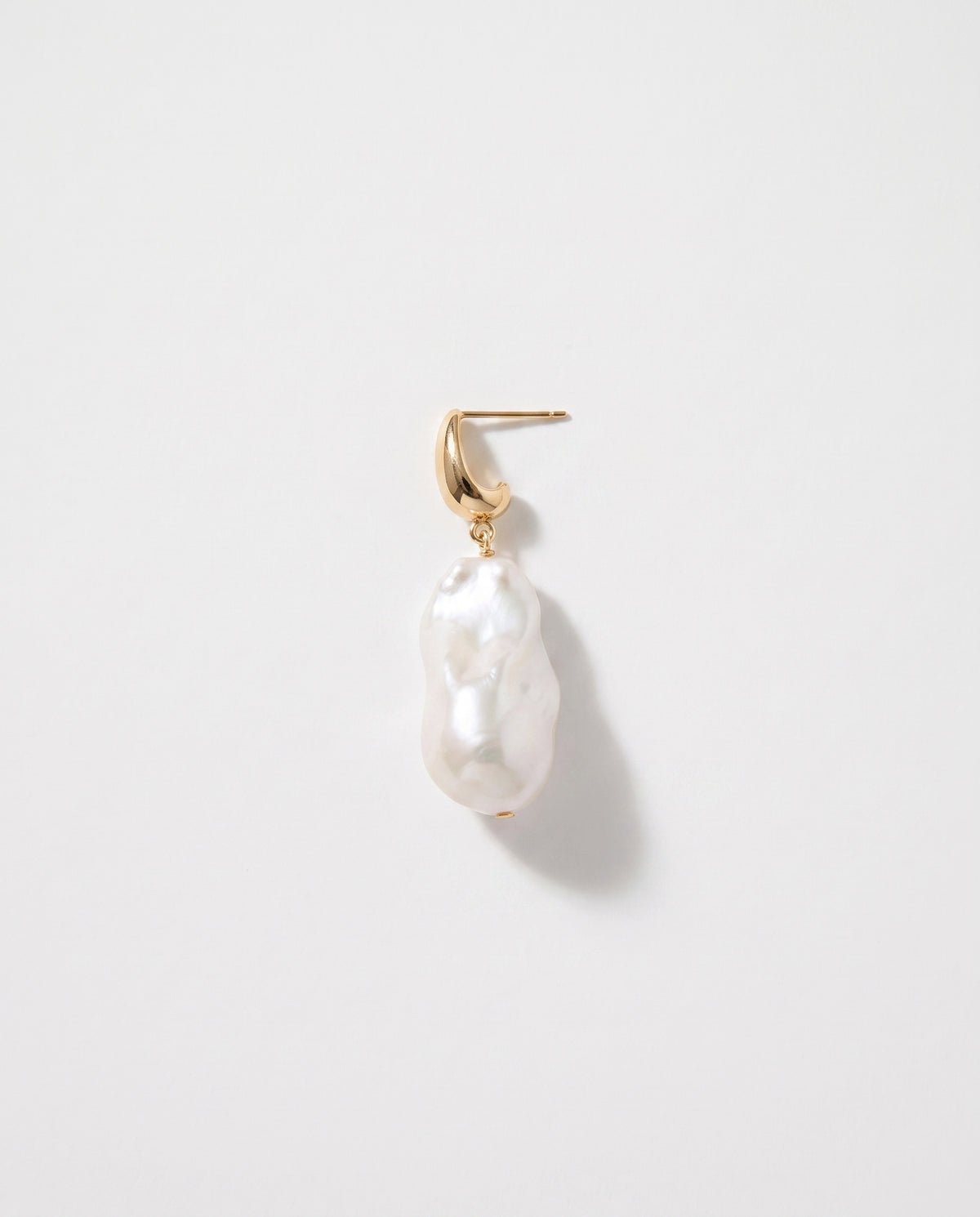 Baroque Pearl Drop Earrings freshwater pearl earring on a clean white background