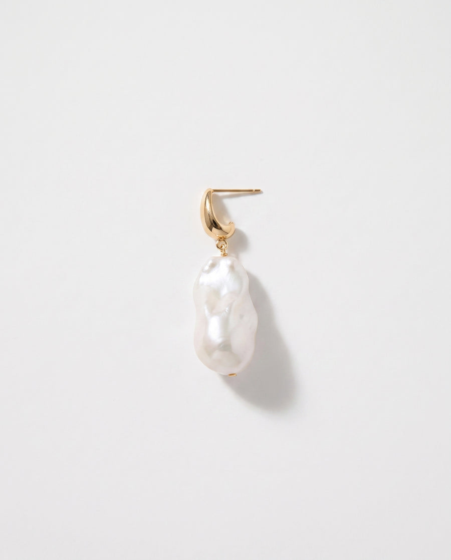 Baroque Pearl Drop Earrings freshwater pearl earring on a clean white background