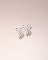 Petite Baroque Pearl Studs freshwater pearl earring on a glossy pedestal