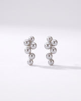 Grey Pearl Climber Studs freshwater pearl earring on a clean white background