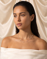 Pearl Station Necklace freshwater pearl necklace three-quarter neckline