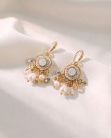 Vintage Medallion Pearl Drops freshwater pearl jewellery on a clean white background