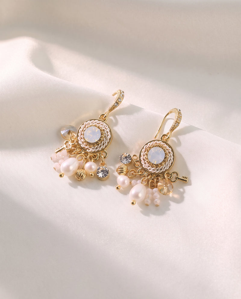 Vintage Medallion Pearl Drops